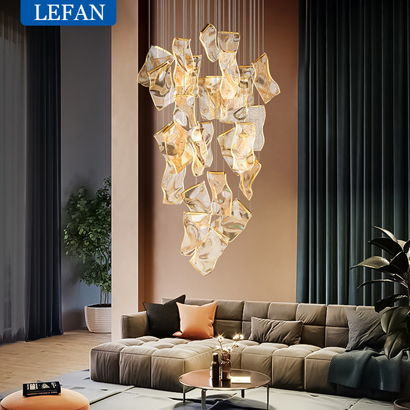 Sustainable Living Guide - ثريا LED عصرية فاخرة بتصميم شريط